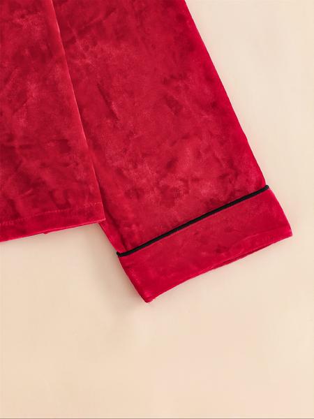 Women's Elegant Winter Pajama Set, Fitted Long Sleeve Button-Up Top & Warm Pants, Comfortable Home Wear for Cold Weather