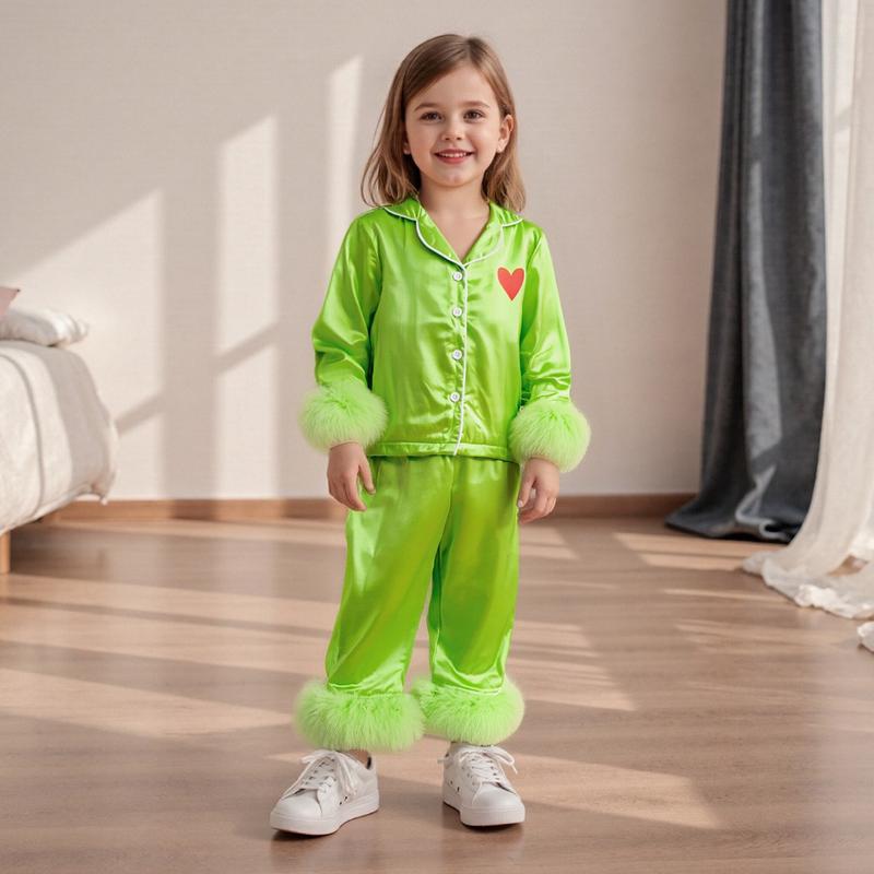 REDWOON Mommy and Me Pajamas Christmas Family Matching Sleepwear Long Sleeve Lapel V Neck Button Down Tops and Elastic Waist Pants Loungewear