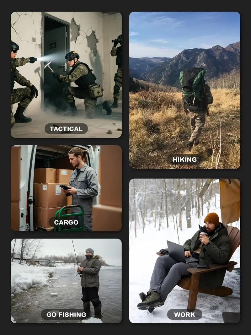 HOMUG Men's Tactical Sport Pants, Multi-Pocket Windproof and Warm Fleece Pants, Suitable for Outdoor Activities, Sports and Casual Wear, Soft Shell Fabric, Suitable for Wearing in Autumn and Winter.