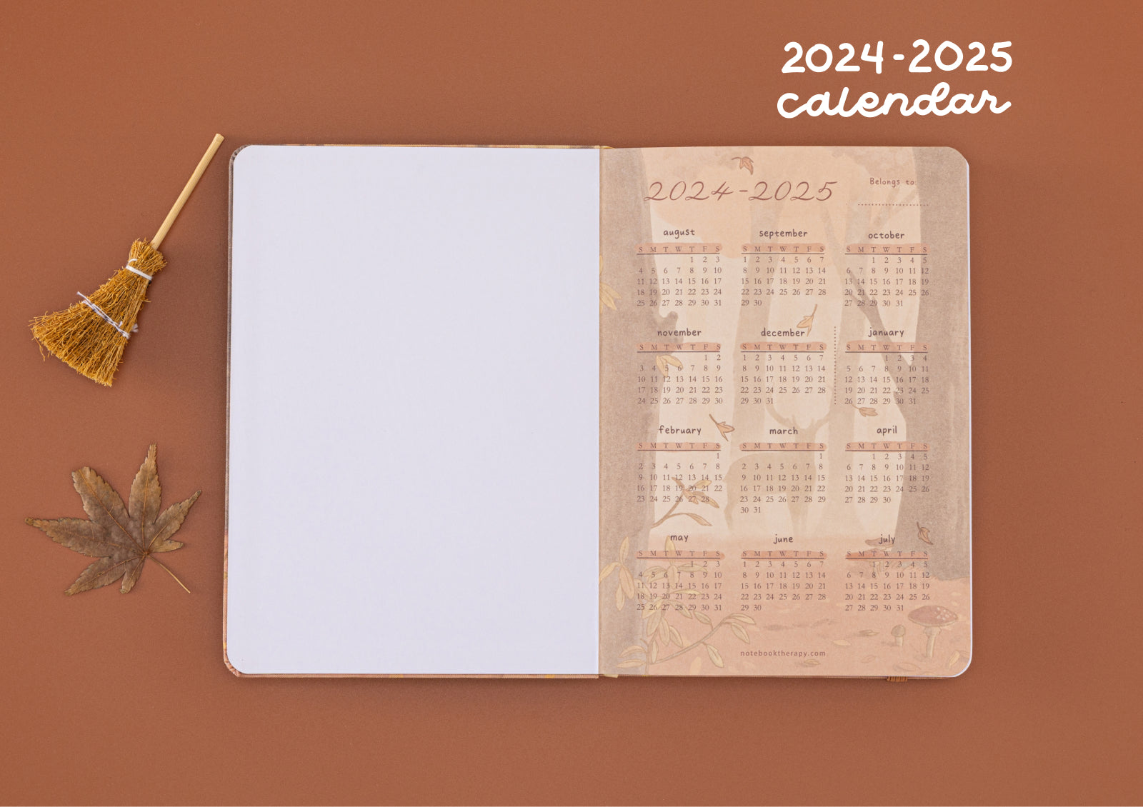Tsuki Four Seasons: Autumn Edition 2024 bullet Journal with the box and sticker