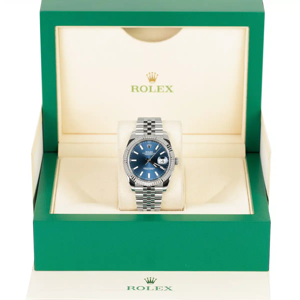 Rolex Datejust 126334-0002 Blue Index 41mm Jubilee Stainless Steel - Luxury Watches USA