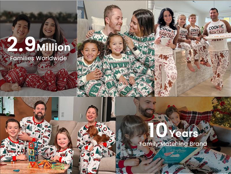 PatPat Christmas Pajamas Soft & Stretchy Family Matching  Long Sleeve Sets Christmas Cars Patterned Sleepwear for Women Men Couples Adult Kids,Cute Pajama,Cozy Pajamas ,Flame Resistant,autumntok,wintertok,BFCM Early Bird