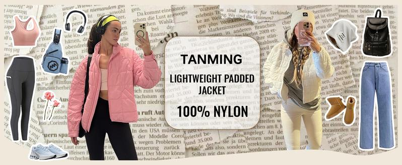 Tanming Women's Lightweight Quilted Puffer Jacket Long Sleeve Full Zip Casual Padded Coat with Side Pockets TikTokShopBlackFriday