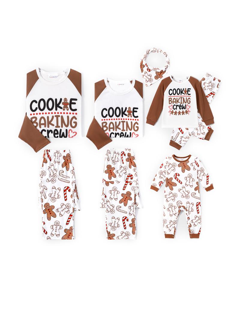 PatPat Christmas Pajamas Soft & Stretchy Family Matching  Long Sleeve Sets Cookie Baking Crew Patterned Sleepwear for Women Men Couples Adult Kids,Cute Pajama,Cozy Pajamas ,Flame Resistant,autumntok,wintertok,BFCM Early Bird